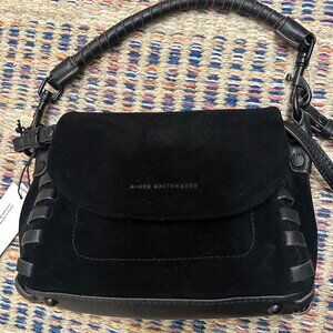 Aimee Kestenberg Black Suede Leather Shoulder Bag | NWT